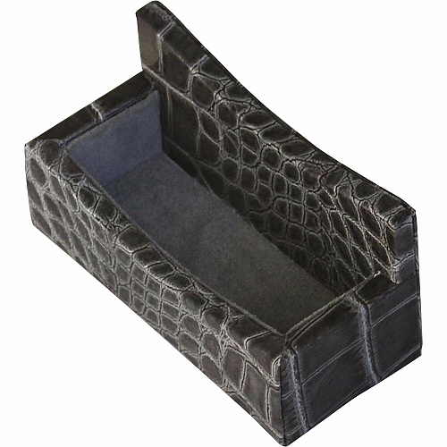 Protacini Castlerock Gray Italian Patent Leather Business Card Holder Italian Leather, Suede, Velveteen - Castlerock Gray - 1 Each (A6207)
