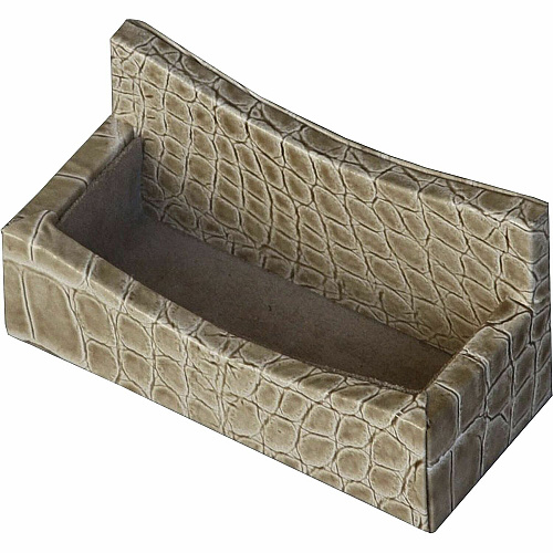 Protacini Breeze Beige Italian Patent Leather Business Card Holder Italian Leather, Suede - Breeze Beige - 1 Each (A6307)