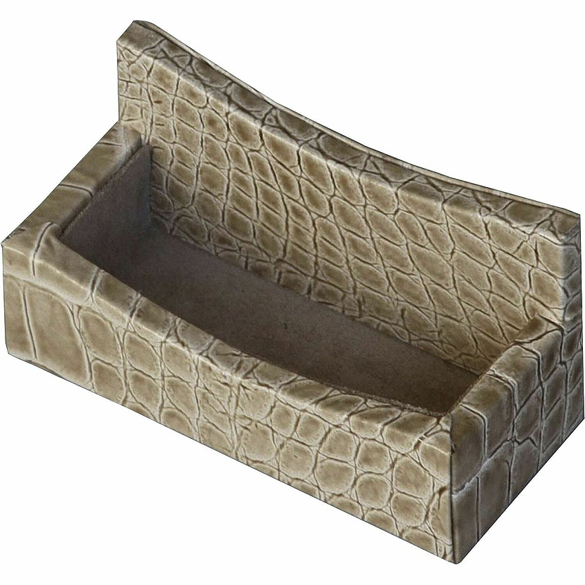 Protacini Breeze Beige Italian Patent Leather Business Card Holder Italian Leather, Suede - Breeze Beige - 1 Each (A6307)