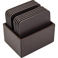 Dacasso Leatherette Square Coaster Set Square - Chocolate Brown - Leatherette - 1Each - 1 Each (A3343)