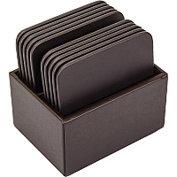 Dacasso Leather Square Coaster Set Square - Chocolate Brown - Top Grain Leather - 1Each - 1 Each (A3443)