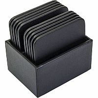 Dacasso Leatherette Square Coaster Set Square - Black - Leatherette - 1Each - 1 Each (A1343)