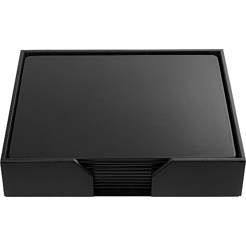Dacasso Leatherette Conference Room Set Rectangular - 17" Width - Leatherette, Velveteen - Black - 1 Each (D1065)