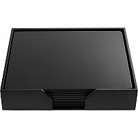 Dacasso Leatherette Conference Room Set Rectangular - 20" Width - Leatherette, Velveteen - Black - 1 Each (D1067)