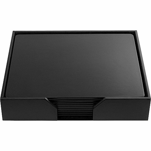 Dacasso Leatherette Conference Room Set Rectangular - 20" Width - Leatherette, Velveteen - Black - 1 Each (D1067)