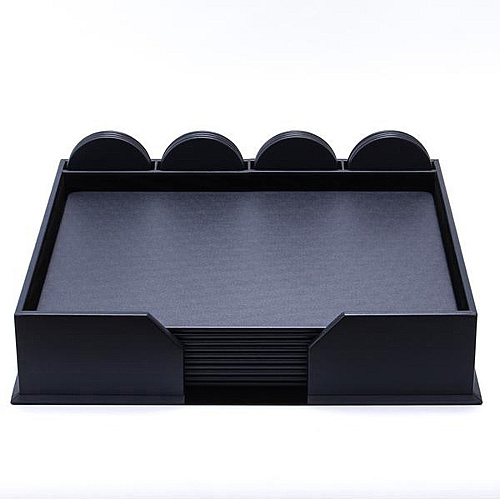 Dacasso Leatherette Conference Room Set Rectangular - 17" Width - Leatherette, Velveteen - Navy Blue - 1 Each (D4651)
