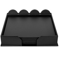 Dacasso Leatherette Conference Room Set Rectangular - 17" Width - Leatherette, Velveteen - Black - 1 Each (D1051)