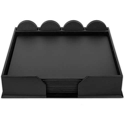 Dacasso Leatherette Conference Room Set Rectangular - 17" Width - Leatherette, Velveteen - Black - 1 Each (D1051)