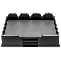 Dacasso Leatherette Conference Room Set Rectangular - 17" Width - Leatherette, Velveteen - Gray - 1 Each (D4251)