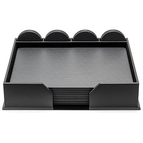 Dacasso Leatherette Conference Room Set Rectangular - 17" Width - Leatherette, Velveteen - Gray - 1 Each (D4251)
