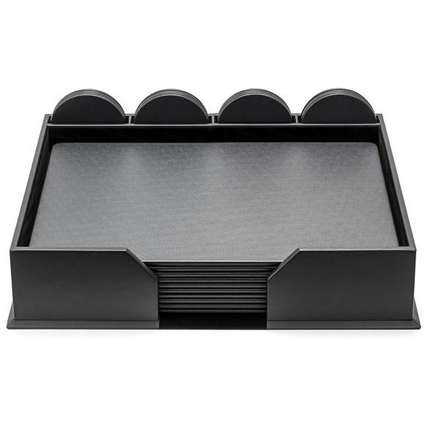 Dacasso Leatherette Conference Room Set Rectangular - 17" Width - Leatherette, Velveteen - Gray - 1 Each (D4251)