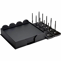 Dacasso Leatherette Deluxe Conference Room Set Rectangular - 17" Width - Leatherette, Velveteen - Black - 1 Each (D1061)