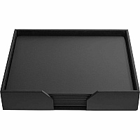 Dacasso Leatherette Conference Room Set Rectangular - 17" Width - Leatherette, Velveteen - Black - 1 Each (D1075)