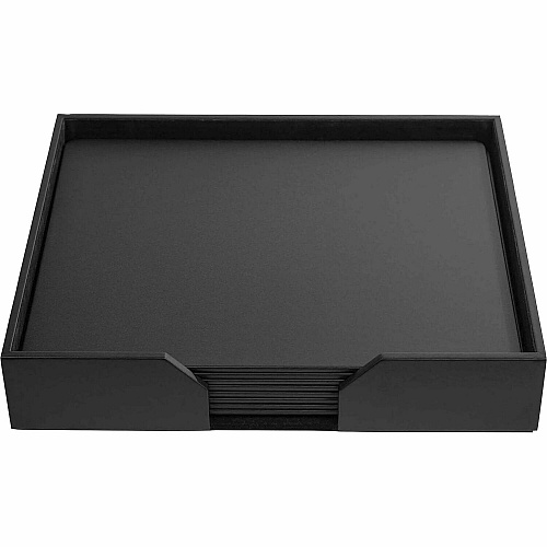 Dacasso Leatherette Conference Room Set Rectangular - 17" Width - Leatherette, Velveteen - Black - 1 Each (D1075)