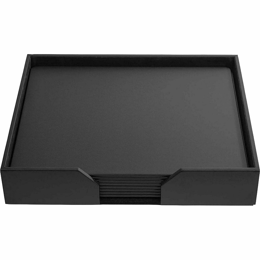 Dacasso Leatherette Conference Room Set Rectangular - 17" Width - Leatherette, Velveteen - Black - 1 Each (D1075)