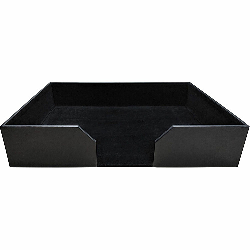 Dacasso Classic Leather Conference Pad Holder 17" Height x 14" Width - Leather, Felt, Fabric - Black - 1 Each (A1063)