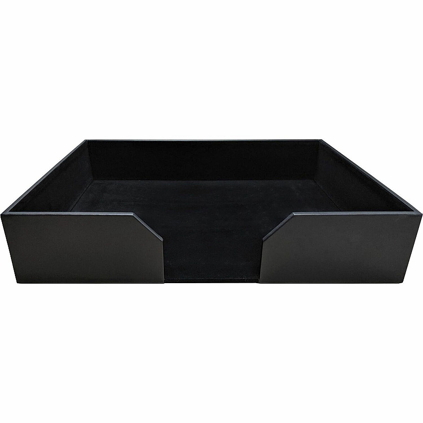Dacasso Classic Leather Conference Pad Holder 17" Height x 14" Width - Leather, Felt, Fabric - Black - 1 Each (A1063)