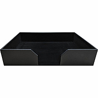 Dacasso Classic Leather Conference Pad Holder 20" Height x 16" Width - Leather, Felt, Fabric - Black - 1 Each (A1064)
