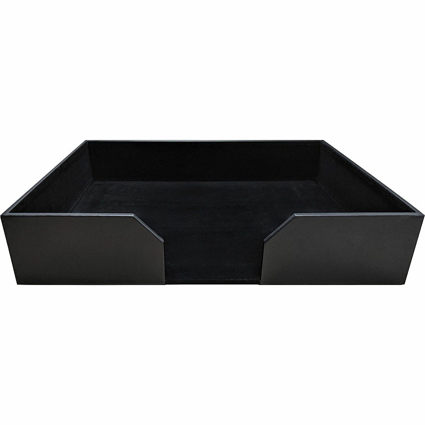 Dacasso Classic Leather Conference Pad Holder 20" Height x 16" Width - Leather, Felt, Fabric - Black - 1 Each (A1064)
