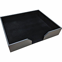 Dacasso Leatherette Conference Pad Holder 20" Height x 16" Width - Leatherette, Felt, Fabric - Black - 1 Each (A1364)