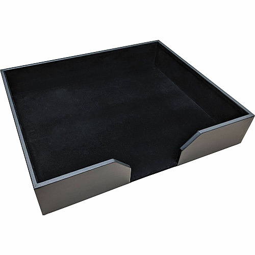 Dacasso Leatherette Conference Pad Holder 20" Height x 16" Width - Leatherette, Felt, Fabric - Black - 1 Each (A1364)