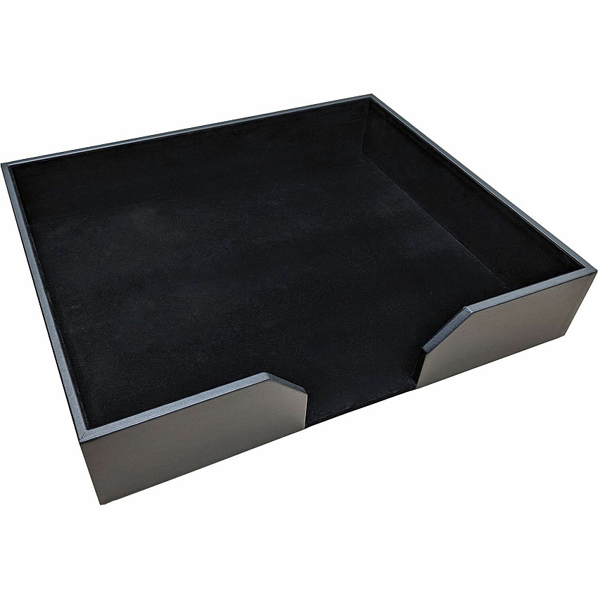 Dacasso Leatherette Conference Pad Holder 20" Height x 16" Width - Leatherette, Felt, Fabric - Black - 1 Each (A1364)