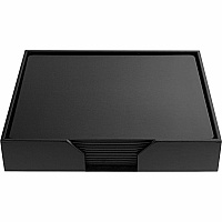 Dacasso Leather Conference Room Set Rectangular - 17" Width - Top Grain Leather, Velveteen - Black - 1 Each (D1064)