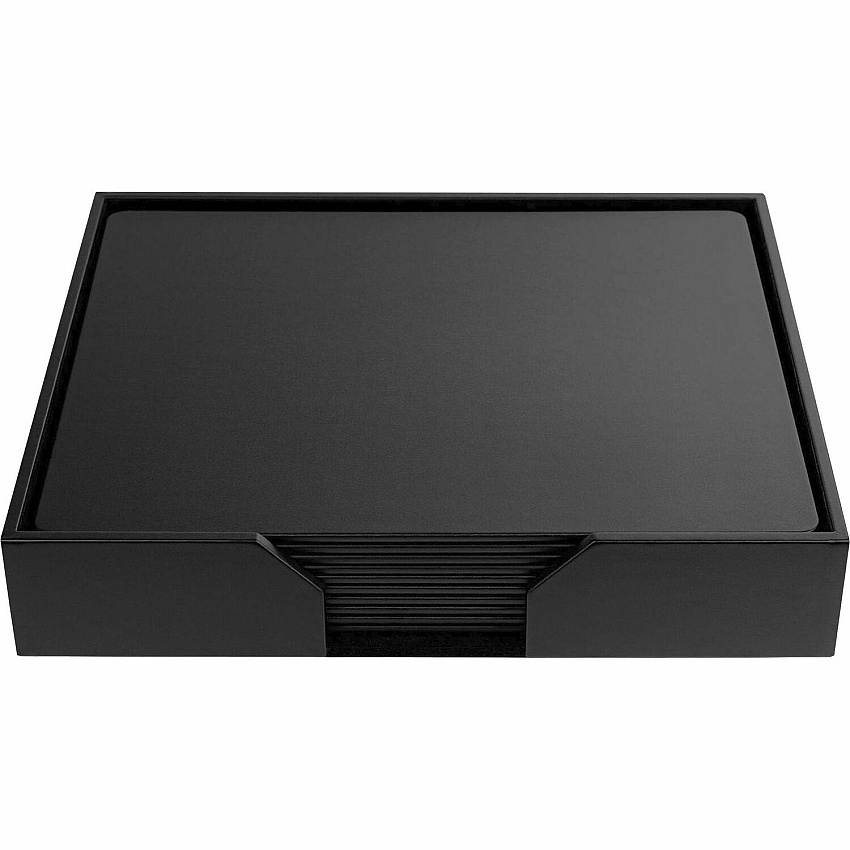Dacasso Leather Conference Room Set Rectangular - 17" Width - Top Grain Leather, Velveteen - Black - 1 Each (D1064)