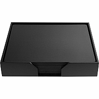 Dacasso Leather Conference Room Set Rectangular - 20" Width - Top Grain Leather, Velveteen - Black - 1 Each (D1066)