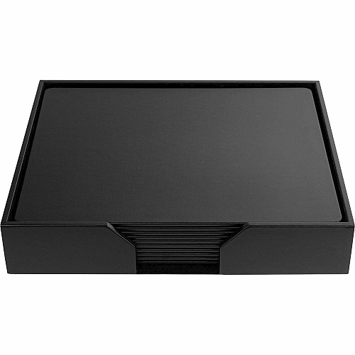 Dacasso Leather Conference Room Set Rectangular - 20" Width - Top Grain Leather, Velveteen - Black - 1 Each (D1066)