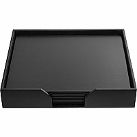 Dacasso Leather Conference Room Set Rectangular - 17" Width - Top Grain Leather, Velveteen - Black - 1 Each (D1074)