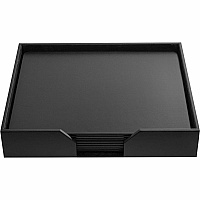 Dacasso Leather Conference Room Set Rectangular - 20" Width - Top Grain Leather, Velveteen - Black - 1 Each (D1076)