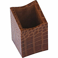 Protacini Cognac Brown Italian Patent Leather Pencil Cup Italian Leather, Suede - Cognac Brown - 1 Each (A6110)