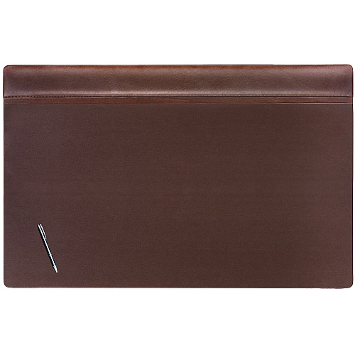 Dacasso Leather Top-Rail Desk Pad Rectangular - 38" Width - Top Grain Leather, Leatherette - Chocolate Brown - 1 Each (P3451)