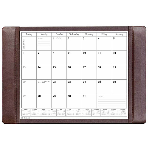 Dacasso Leather Conference Table Pad Rectangular - 12 Sheets - Top Grain Leather, Velveteen - Chocolate Brown - 1 Each (P3440)