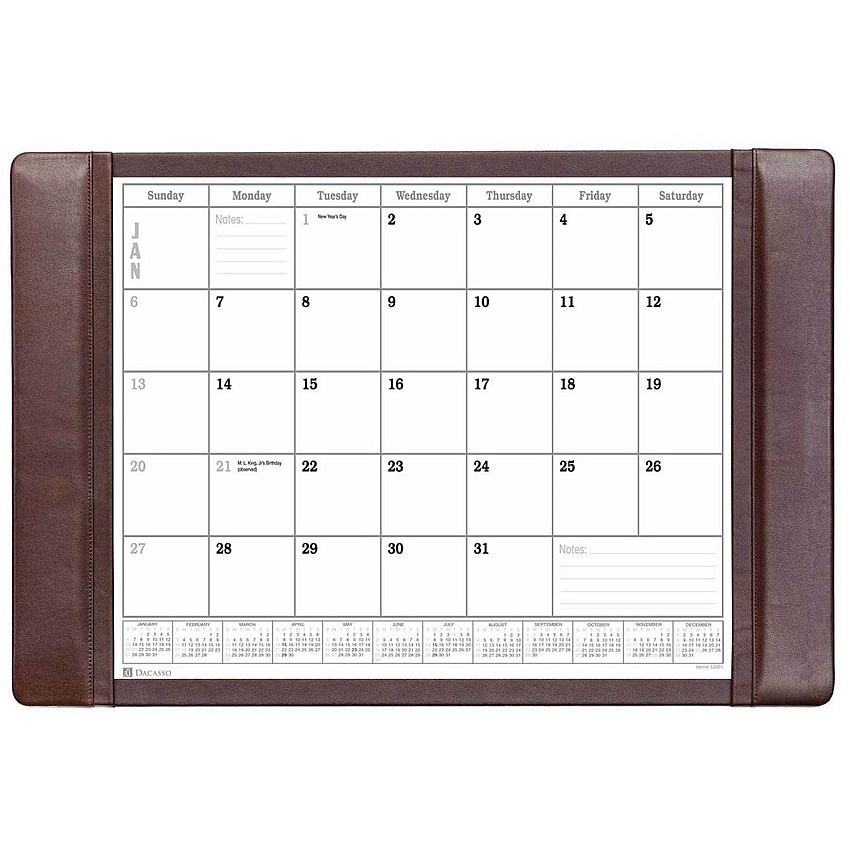 Dacasso Leather Conference Table Pad Rectangular - 12 Sheets - Top Grain Leather, Velveteen - Chocolate Brown - 1 Each (P3440)
