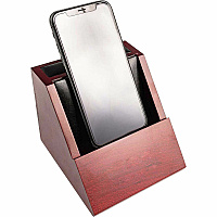 Dacasso Rosewood and Leather Desktop Cell Phone Holder Leather, Rubber - Rosewood - 1 Each (A8050)