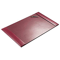 Dacasso Bonded Leather Desk Pad Rectangular - 30" Width - Bonded Leather, Velveteen - Burgundy - 1 Each (P5203)
