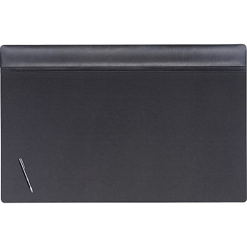 Dacasso Leather Top-Rail Desk Pad Rectangular - 38" Width - Top Grain Leather, Leatherette, Velveteen - Black - 1 Each (P1051)