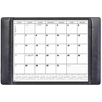 Dacasso Leather Calendar Desk Pad Rectangular - 12 Sheets - Top Grain Leather, Leatherette, Velveteen - Black - 1 Each (P1040)