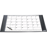 Dacasso Rustic Leather Calendar Desk Pad Rectangular - 12 Sheets - Top Grain Leather, Velveteen - Rustic Black - 1 Each (P1250)