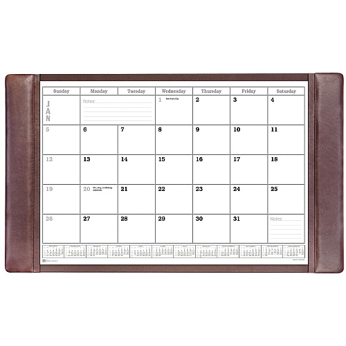 Dacasso Leather Conference Table Pad Rectangular - 34" Width - 12 Sheets - Top Grain Leather, Velveteen - Chocolate Brown - 1 Each (P3450)