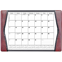 Dacasso Leather Calendar Desk Pad Rectangular - 12 Sheets - Top Grain Leather, Velveteen - Burgundy - 1 Each (P7040)