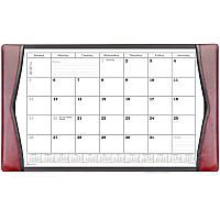 Dacasso Leather Calendar Desk Pad Rectangular - 12 Sheets - Top Grain Leather, Velveteen - Burgundy - 1 Each (P7050)