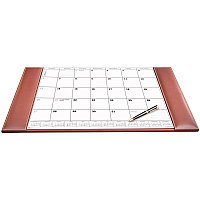 Dacasso Rustic Leather Calendar Desk Pad Rectangular - 12 Sheets - Top Grain Leather, Velveteen - Rustic Brown - 1 Each (P3240)