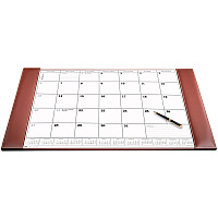 Dacasso Rustic Leather Calendar Desk Pad Rectangular - 12 Sheets - Top Grain Leather, Velveteen - Rustic Brown - 1 Each (P3250)