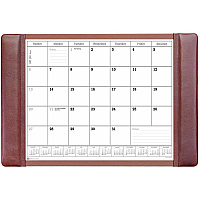 Dacasso Leather Calendar Desk Pad Rectangular - 25.5" Width - 12 Sheets - Top Grain Leather, Velveteen - Mocha - 1 Each (P3040)