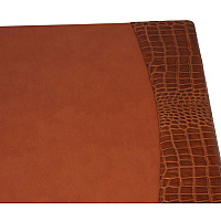 Protacini Cognac Brown Italian Patent Leather 34" x 20" Side-Rail Desk Pad Rectangular - 34" Width - Italian Leather, Velveteen - Cognac Brown - 1 Each (P6101)