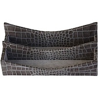 Protacini Castlerock Gray Italian Patent Leather Letter Holder Italian Leather, Velveteen, Suede - Castlerock Gray - 1 Each (A6208)