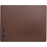 Dacasso Leatherette Desk Mat Rectangular - 24" Width - Leatherette, Velveteen - Chocolate Brown - 1 Each (P3427)